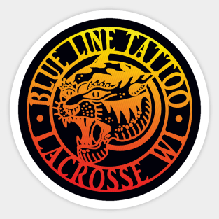 Blue Line Tattoo La Crosse WI Sunset Graphic Tiger Sticker